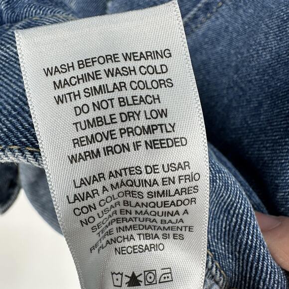 Roebuck & Co Jacket Mens XL Distressed Denim Jean Trucker Button Up Vintage y2K - Picture 10 of 12